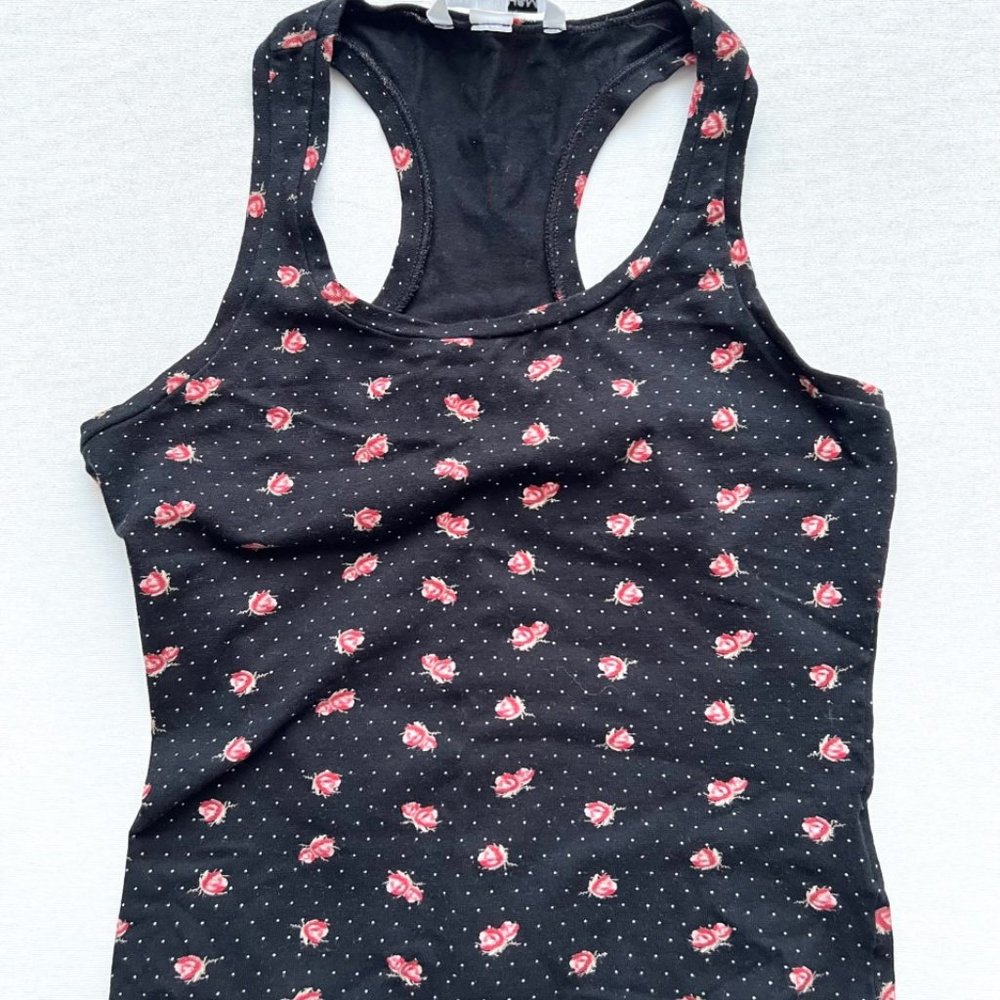 H&M Racerback Floral Fitted Tank ( XS ) - Picture 1 of 1